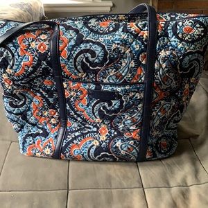 Vera Bradley Leather Trimmed Tote Bag